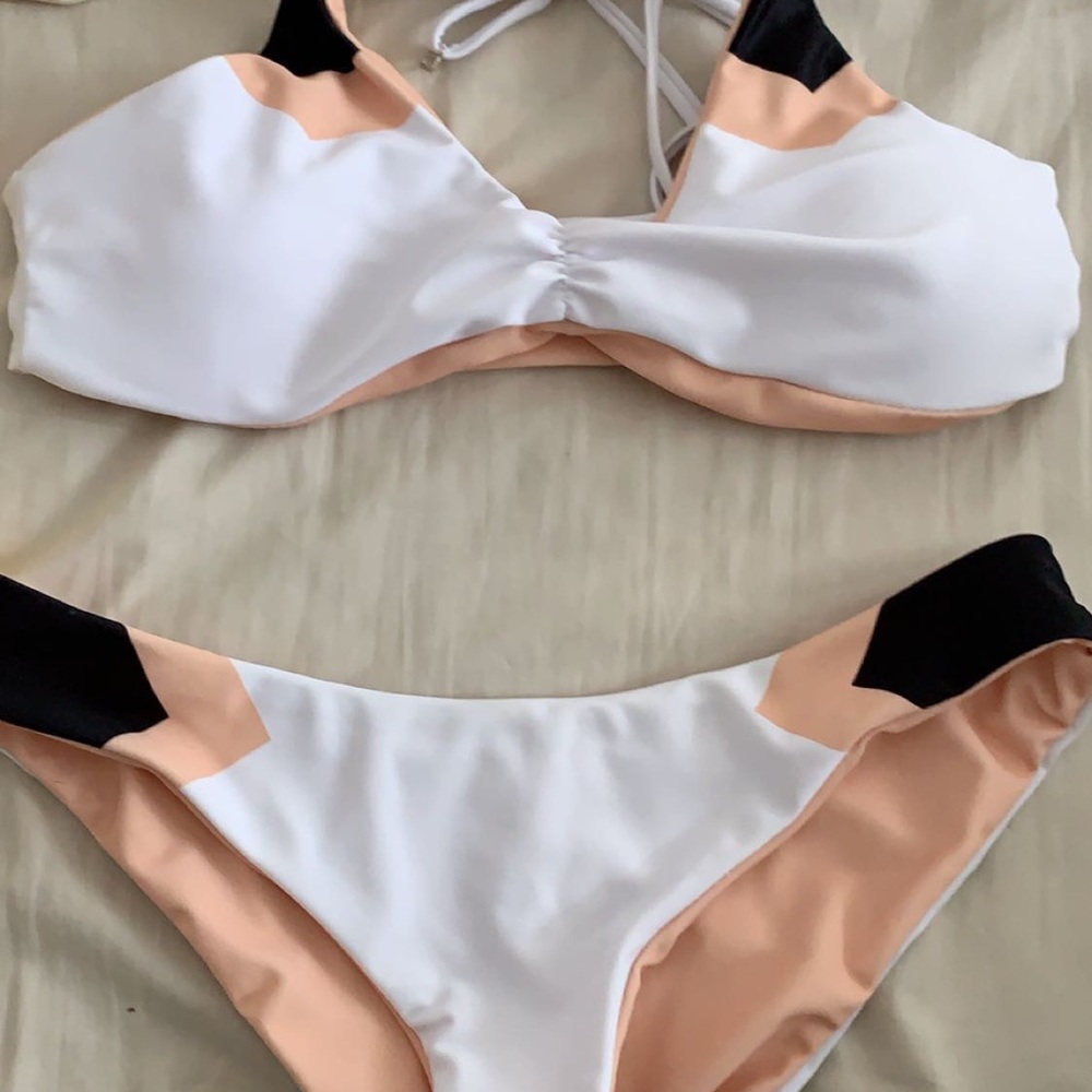 Zaful Colorblock White bikini